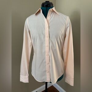 Banana Republic Peach Striped Button-Down Shirt